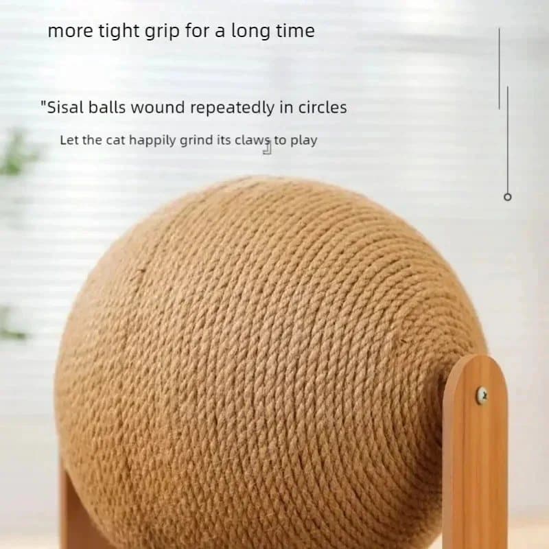 Detalle de la esfera de sisal tejido
