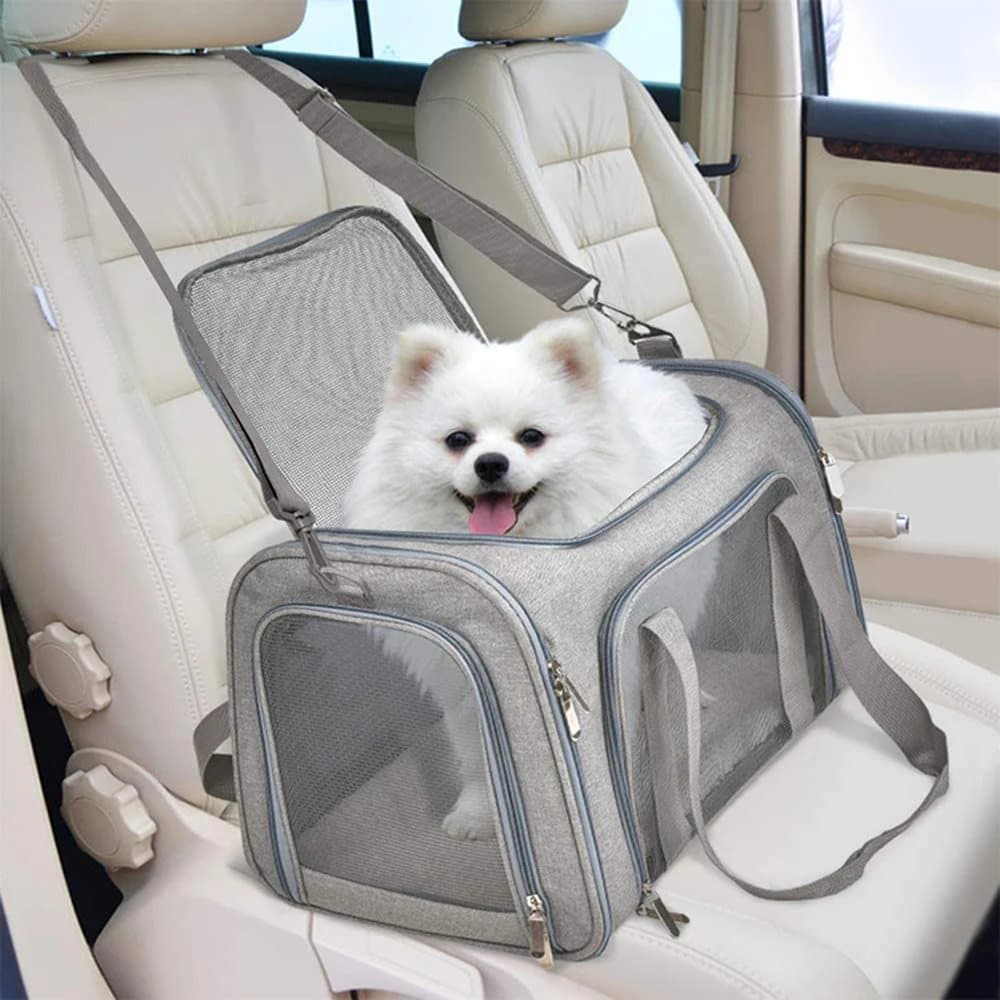 Bolso transportador sujeto al asiento del auto